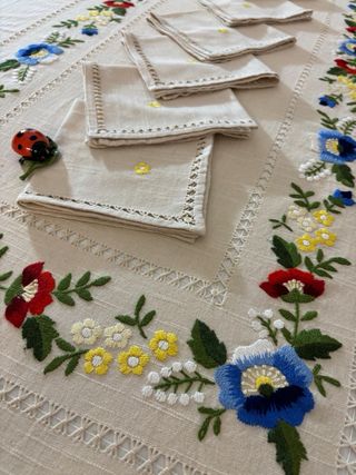 Tovaglia ricamata a mano Sfilato
