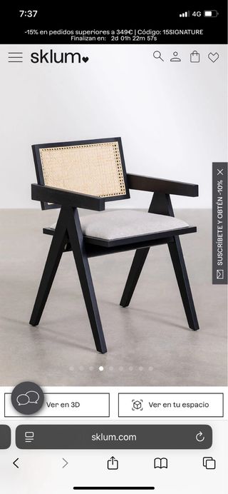 Silla de comedor madera fresno tapizada