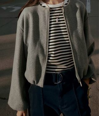 Cazadora Bomber Gris XL Nueva