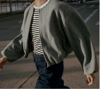 Cazadora Bomber Gris XL Nueva