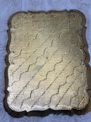 Vassoio Vintage Fiorentino Dorato Rosso Anni '60