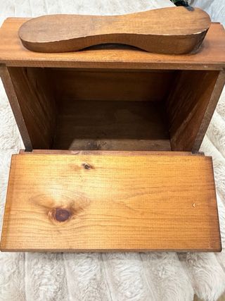 Scatola lustrascarpe vintage Sciuscià legno