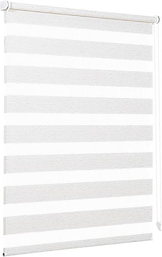 Sekey Estor Doble con fijación sin Agujeros para Ventanas, Estor Doble, 50 cm de Ancho, 50 x 100 cm, Lino