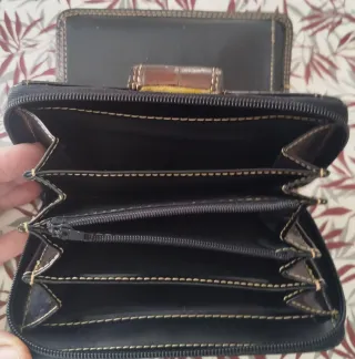 Monedero RIDALMODA Negro y Marrón Piel