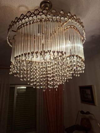 Lámpara de techo colgante cristal y metal