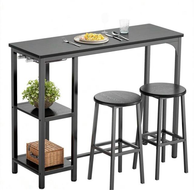 Mesa alta con 2 taburetes