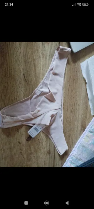 Tanga invisible microfibra beige talla única