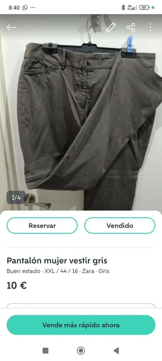 Pantalón vestir negro Mango XL