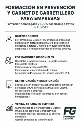Cursos de prevención y carnés carretillero