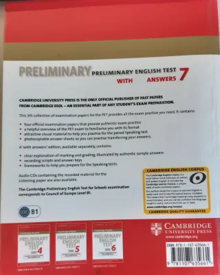 Inglés B1 Cambridge English Preliminary 7 with Ans