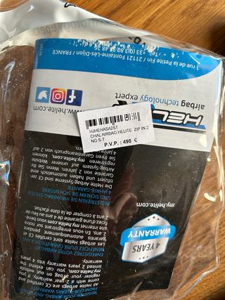 Helite Airbag Zip'In 2 Talla ST. Ecuestre.