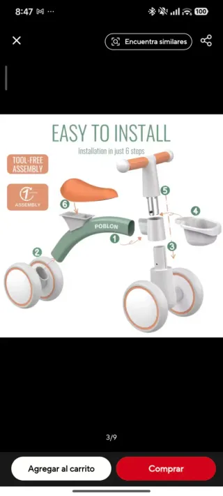 Bicicleta de equilibrio para bebé