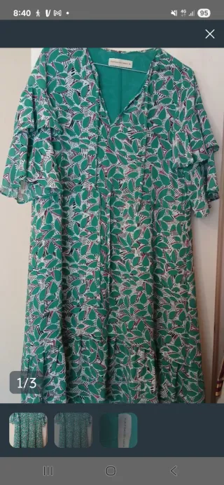 Vestido Purificación Garcia verde estampado