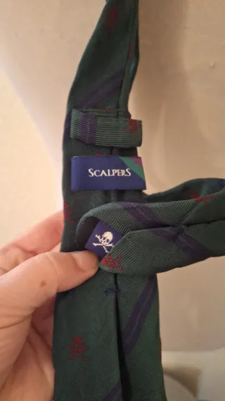 Corbata Scalpers Seda Verde y Morado