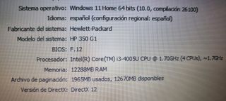 PORTATIL HP i3 DE 15,6"- 12GB RAM-SSD-W11