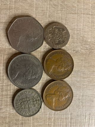 Lote 6 monedas antiguas Reino Unido