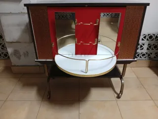 Mueble Bar Antiguo Madera y Metal