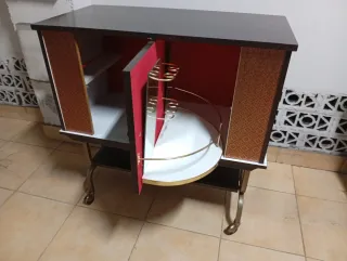 Mueble Bar Antiguo Madera y Metal