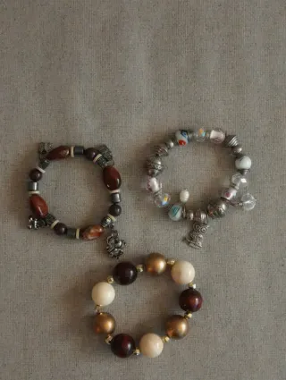 Lote 13 Pulseras Bisutería Multicolor y Plata