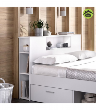 Cama Compacta Lanka con Cabezal. Blanco