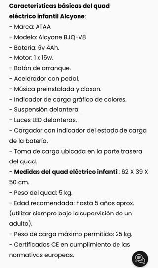 Quad Eléctrico Infantil Negro y Blanco