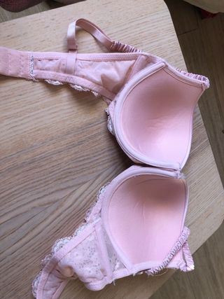 Lote 2 sujetadores negro y rosa encaje