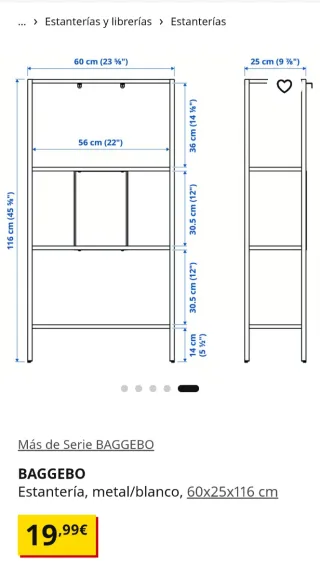 Estantería Baggebo Ikea Blanca