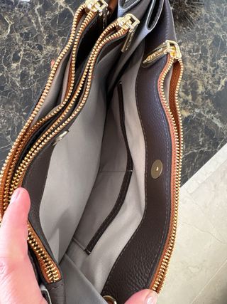 Bolso Piel Italiano Marrón/Caramelo
