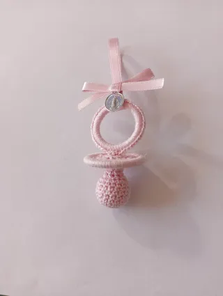 Chupete crochet rojo para carrito bebé