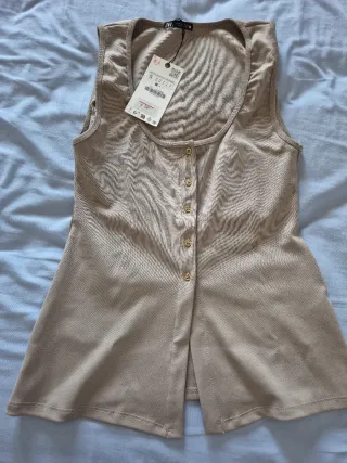 Conjunto Zara Top y Pantalón Negro Talla S