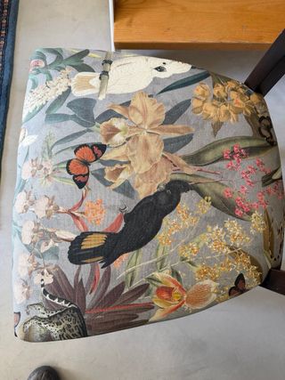 6 Sillas Estilo Chino Tapizado Floral