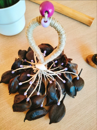 Dos Sonajeros Semillas Tropicales y mimbre chamán