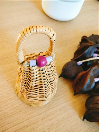 Dos Sonajeros Semillas Tropicales y mimbre chamán