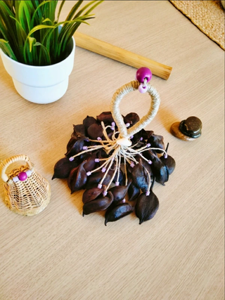 Dos Sonajeros Semillas Tropicales y mimbre chamán