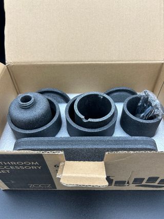 Set Bagno Effetto Marmo Nero – 6 Accessori