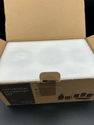 Set Bagno Effetto Marmo Nero – 6 Accessori