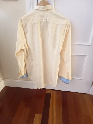 Camisa ZARA Slim Fit Rayas Amarillas Talla L