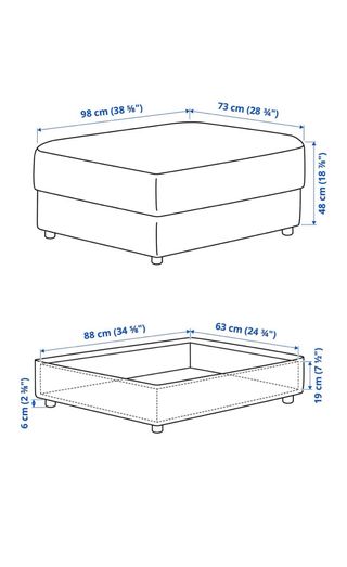 Reposapiés con almacenaje beige