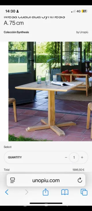 Mesa de madera UNOPIU Synthesis 150x150