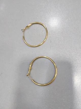 P566 Orecchini cerchio 4 cm inox oro anallergico