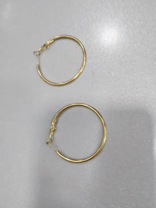 P566 Orecchini cerchio 4 cm inox oro anallergico