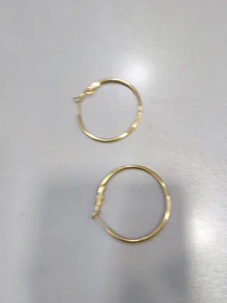 P566 Orecchini cerchio 4 cm inox oro anallergico