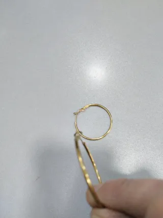 P566 Orecchini cerchio 4 cm inox oro anallergico