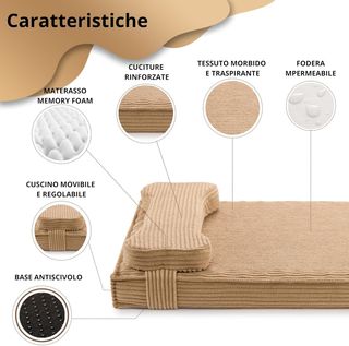 Materassino Cuccia Ortopedico per Cani con Cuscino