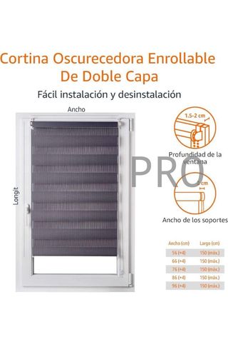 Tenda a rullo a doppia anta Amazon Basics, 56 x 150 cm, bianco