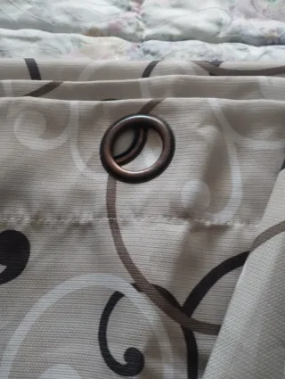 Juego de 2 cortinas beige y marrón