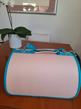 Transportín Perros y Gatos Rosa y Turquesa