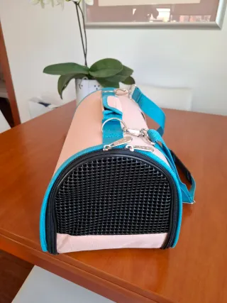 Transportín Perros y Gatos Rosa y Turquesa