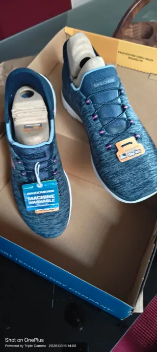 Zapatillas Skechers Mujer Slip-ins Azul/Rosa