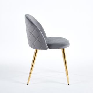 Silla tapizada dorada terciopelo / polipiel